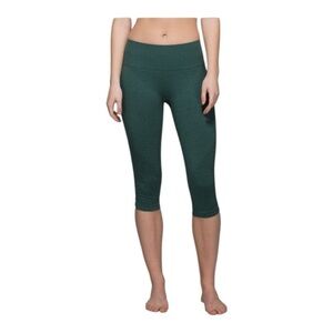Lululemon In The Flow Crop II Heathered Forest Green Yoga Pants 10